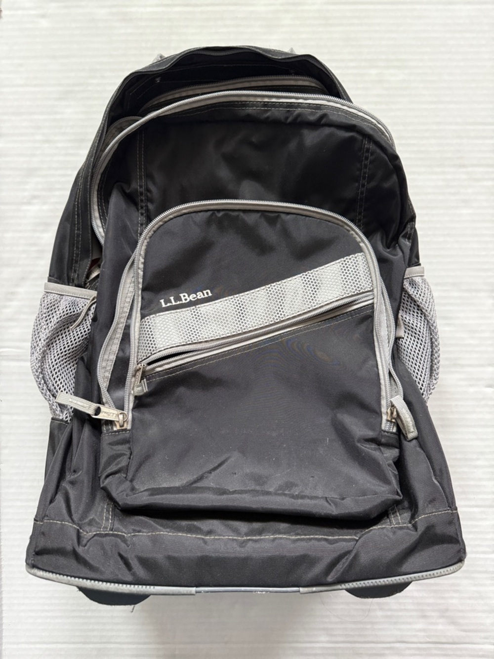 L.L. Bean Black and Gray Men's Backpack with Mesh Pockets
